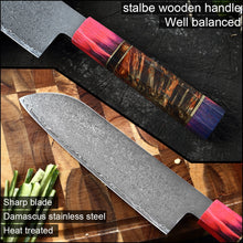 Load image into Gallery viewer, XITUO Kitchen Chef Knife 67 Layers Damascus Steel Kitchen knives Super sharp Japanese Santoku Knife Octagonal Stable Wood Handle