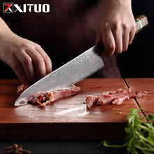 Load image into Gallery viewer, XITUO Kitchen Chef Knife 67 Layers Damascus Steel Kitchen knives Super sharp Japanese Santoku Knife Octagonal Stable Wood Handle