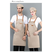 Load image into Gallery viewer, Long Apron Denim Restaurant Hotel Waist Chef Apron Bar Pub Kitchen Waiter Waitress Cook Apron Universal Cooking Hat Caps 56-58cm