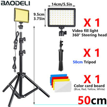 Load image into Gallery viewer, 6"LED Video Light Panel 5600k Photography Lighting Photo Studio Lamp Kit For Shoot Live Streaming Youbube With Tripod RGB Filter