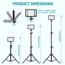 Load image into Gallery viewer, 6"LED Video Light Panel 5600k Photography Lighting Photo Studio Lamp Kit For Shoot Live Streaming Youbube With Tripod RGB Filter