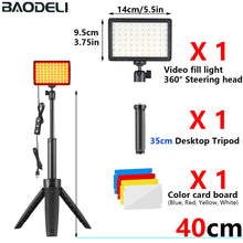 Load image into Gallery viewer, 6"LED Video Light Panel 5600k Photography Lighting Photo Studio Lamp Kit For Shoot Live Streaming Youbube With Tripod RGB Filter