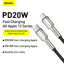 Load image into Gallery viewer, Baseus PD 20W USB Type C Cable for iPhone 12 11 Pro Max X Xr Xs 18W Fast Charging Charger USBC Cable for iPad Type-C Data Cord