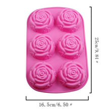 Load image into Gallery viewer, 6 Flower Silicone Cake Mold Handmake DIY Bread Mould Silicone Moulds For Cake Mooncake Mold Cake Tools