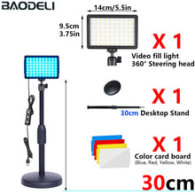 Load image into Gallery viewer, 6"LED Video Light Panel 5600k Photography Lighting Photo Studio Lamp Kit For Shoot Live Streaming Youbube With Tripod RGB Filter