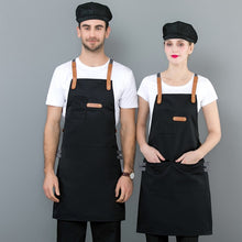 Load image into Gallery viewer, Long Apron Denim Restaurant Hotel Waist Chef Apron Bar Pub Kitchen Waiter Waitress Cook Apron Universal Cooking Hat Caps 56-58cm