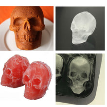 Load image into Gallery viewer, 4 grid head silicone ice cube mold popsicle sticks ice cream candy stick silicone mold personality 3D stereo silicone ice tray