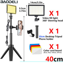 Load image into Gallery viewer, 6"LED Video Light Panel 5600k Photography Lighting Photo Studio Lamp Kit For Shoot Live Streaming Youbube With Tripod RGB Filter