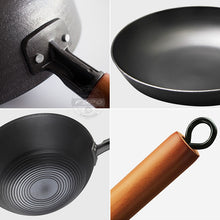 Load image into Gallery viewer, Chinese Traditional Handmade Iron Wok Non-stick Pan Non-coating Gas and Induction Cooker Cookware Kitchen pot pans