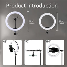 Load image into Gallery viewer, 10" 26cm LED Selfie Ring Light Photography Video Light RingLight Phone Stand Tripod Fill Light Dimmable Lamp Trepied Streaming