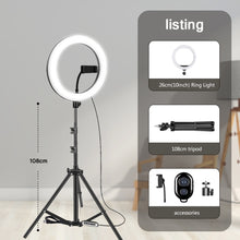 Load image into Gallery viewer, 10" 26cm LED Selfie Ring Light Photography Video Light RingLight Phone Stand Tripod Fill Light Dimmable Lamp Trepied Streaming