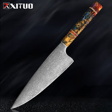 Load image into Gallery viewer, XITUO Kitchen Chef Knife 67 Layers Damascus Steel Kitchen knives Super sharp Japanese Santoku Knife Octagonal Stable Wood Handle