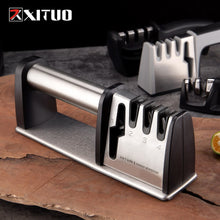 Load image into Gallery viewer, XITUO Kitchen Knife Sharpener 4 Stages 4 in 1 Diamond Coated& Fine Ceramic Rod Knife Shears and Scissors Sharpening System Tools