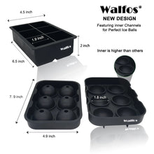 Load image into Gallery viewer, WALFOS Large Size 6 Cell Ice Ball Mold Silicone Ice Cube Trays Whiskey Ice Ball Maker 6 Silicone Molds Maker For Party Bar