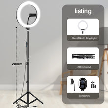 Load image into Gallery viewer, 10" 26cm LED Selfie Ring Light Photography Video Light RingLight Phone Stand Tripod Fill Light Dimmable Lamp Trepied Streaming