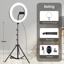 Load image into Gallery viewer, 10" 26cm LED Selfie Ring Light Photography Video Light RingLight Phone Stand Tripod Fill Light Dimmable Lamp Trepied Streaming