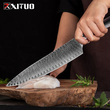 Load image into Gallery viewer, XITUO 8" Professional Chef Knife Japanese Stainless Steel Santoku Kitchen Damascus Laser pattern Vegetable slice meat cleaver CN