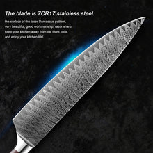 Load image into Gallery viewer, XITUO 8" Professional Chef Knife Japanese Stainless Steel Santoku Kitchen Damascus Laser pattern Vegetable slice meat cleaver CN
