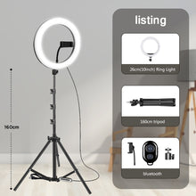 Load image into Gallery viewer, 10" 26cm LED Selfie Ring Light Photography Video Light RingLight Phone Stand Tripod Fill Light Dimmable Lamp Trepied Streaming