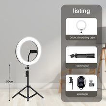 Load image into Gallery viewer, 10" 26cm LED Selfie Ring Light Photography Video Light RingLight Phone Stand Tripod Fill Light Dimmable Lamp Trepied Streaming