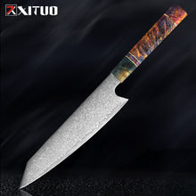 Load image into Gallery viewer, XITUO Kitchen Chef Knife 67 Layers Damascus Steel Kitchen knives Super sharp Japanese Santoku Knife Octagonal Stable Wood Handle