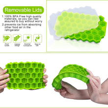 Load image into Gallery viewer, 37 Cavity Honeycomb Ice Cube Trays Reusable Silicone Ice Cube Mold BPA Free Ice Maker with Removable Lids