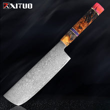 Load image into Gallery viewer, XITUO Kitchen Chef Knife 67 Layers Damascus Steel Kitchen knives Super sharp Japanese Santoku Knife Octagonal Stable Wood Handle