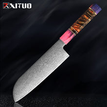 Load image into Gallery viewer, XITUO Kitchen Chef Knife 67 Layers Damascus Steel Kitchen knives Super sharp Japanese Santoku Knife Octagonal Stable Wood Handle