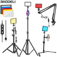 Load image into Gallery viewer, 6"LED Video Light Panel 5600k Photography Lighting Photo Studio Lamp Kit For Shoot Live Streaming Youbube With Tripod RGB Filter