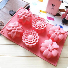 Load image into Gallery viewer, 6 Flower Silicone Cake Mold Handmake DIY Bread Mould Silicone Moulds For Cake Mooncake Mold Cake Tools