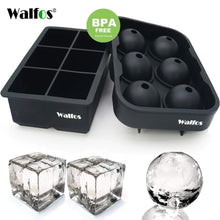 Load image into Gallery viewer, WALFOS Large Size 6 Cell Ice Ball Mold Silicone Ice Cube Trays Whiskey Ice Ball Maker 6 Silicone Molds Maker For Party Bar