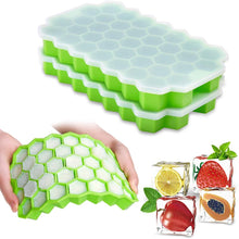 Load image into Gallery viewer, 37 Cavity Honeycomb Ice Cube Trays Reusable Silicone Ice Cube Mold BPA Free Ice Maker with Removable Lids