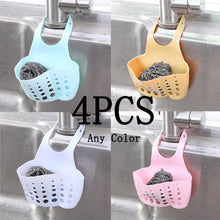 Load image into Gallery viewer, Sink Shelf Soap Sponge Drain Rack Silicone Storage Basket Bag Faucet Holder Adjustable Bathroom Holder Sink Kitchen Accessorie