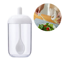 Load image into Gallery viewer, Stainless Steel Glass Seasoning Bottle Salt Storage Box Spice Jar with Spoon Kitchen Supplies For Salt Sugar Pepper Powder