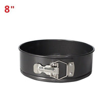 Load image into Gallery viewer, Black Carbon Steel Cakes Molds Non-Stick Metal Bake Mould Round Cake Baking Pan Removable Bottom Bakeware Cake Supplies