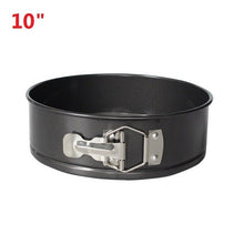 Load image into Gallery viewer, Black Carbon Steel Cakes Molds Non-Stick Metal Bake Mould Round Cake Baking Pan Removable Bottom Bakeware Cake Supplies