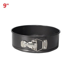 Load image into Gallery viewer, Black Carbon Steel Cakes Molds Non-Stick Metal Bake Mould Round Cake Baking Pan Removable Bottom Bakeware Cake Supplies