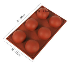 Load image into Gallery viewer, 3d Hemispherical Silicone Mold 6/15/24 Hole Food Grade Baking Mold