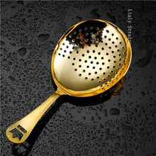 Load image into Gallery viewer, Julep Bar Cocktail Strainer 304 Stainless Steel Copper Plated Gold Plated Black Bar Tool