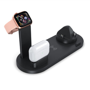 3 in 1 Wireless Charger Dock Station Micro USB Type C Stand Fast Charging For iPhone Apple Watch Charger