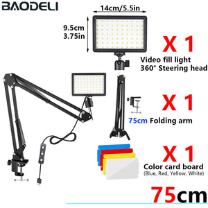 6"LED Video Light Panel 5600k Photography Lighting Photo Studio Lamp Kit For Shoot Live Streaming Youbube With Tripod RGB Filter
