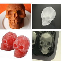 Load image into Gallery viewer, 4 grid head silicone ice cube mold popsicle sticks ice cream candy stick silicone mold personality 3D stereo silicone ice tray
