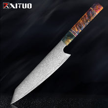 Load image into Gallery viewer, XITUO Kitchen Chef Knife 67 Layers Damascus Steel Kitchen knives Super sharp Japanese Santoku Knife Octagonal Stable Wood Handle
