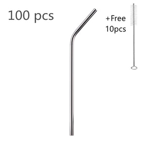 100pcs Metal Straws Reusable 304 Stainless Steel Straws Colorful Eco-friendly Drinking Straws for Bar Party Drinkware Accessory