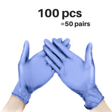 Load image into Gallery viewer, 100pcs Black Nitrile Gloves 7mil Kitchen Disposable Synthetic Latex Powder free
