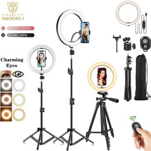 Load image into Gallery viewer, 10&quot; 26cm LED Selfie Ring Light Photography Video Light RingLight Phone Stand Tripod Fill Light Dimmable Lamp Trepied Streaming
