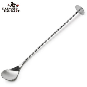 27.5cm Stainless Steel Cocktail Bar Spoon Spiral Pattern