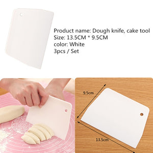 3 Pcs Baking Pastry Cream Scraper Teeth Edge DIY Scraper Cake Decorating Fondant Pastry Cutters Baking Spatulas Cake Tools