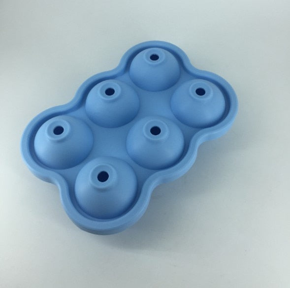 5 Colors 6 Holes 4.5cm Diameter Food Grade Soft Silicone Eco-Friendly Useful Homemade Ice Cube Tray Ball Maker Mold