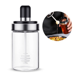 Stainless Steel Glass Seasoning Bottle Salt Storage Box Spice Jar with Spoon Kitchen Supplies For Salt Sugar Pepper Powder